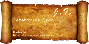Jakabovits Izor névjegykártya