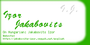 izor jakabovits business card
